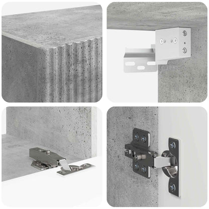 vidaXL TV Wall Cabinet Set 4 pcs Concrete Grey Engineered Wood