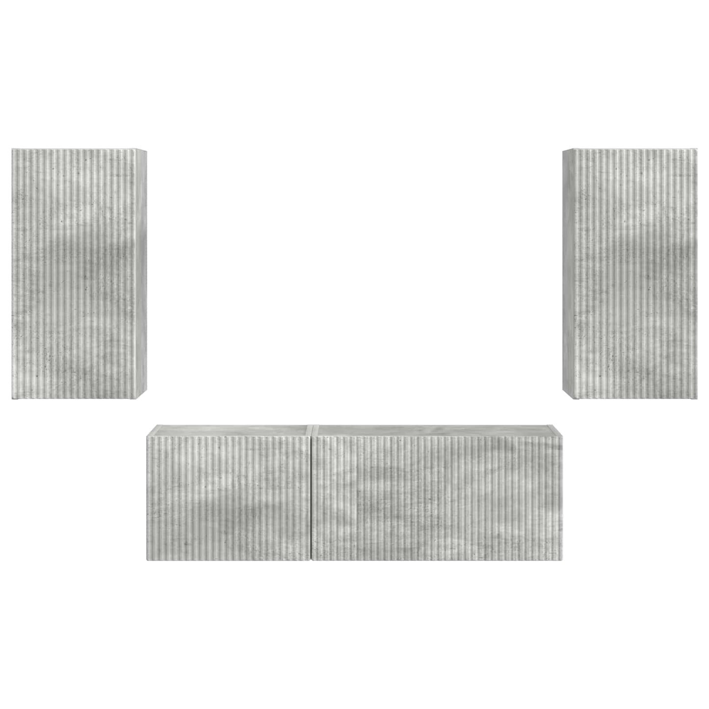 vidaXL TV Wall Cabinet Set 4 pcs Concrete Grey Engineered Wood