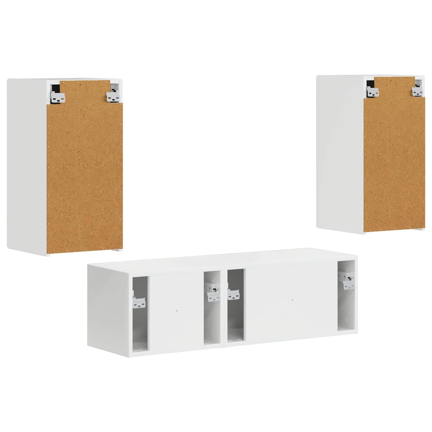 vidaXL TV Wall Cabinet Set 4 pcs High Gloss White Engineered Wood