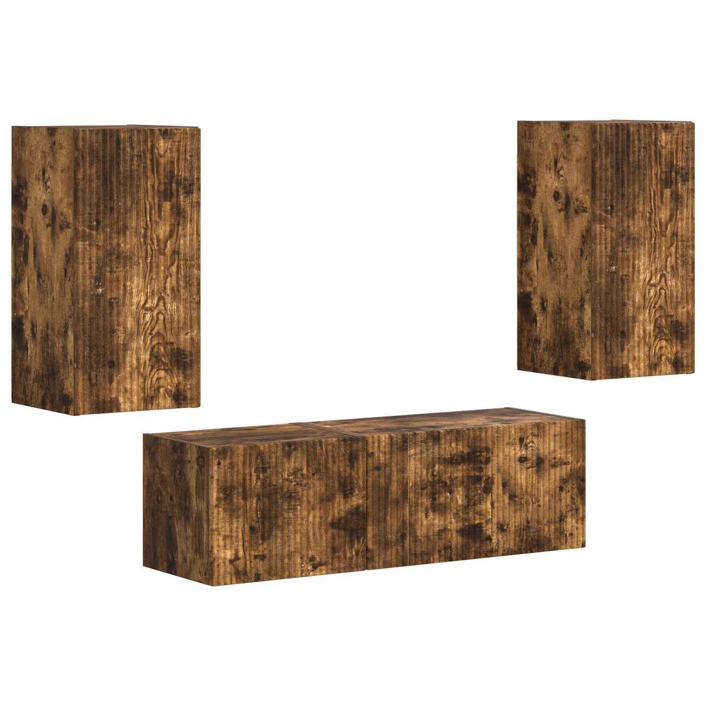 vidaXL TV Wall Cabinet Set 4 pcs Smoked Oak Engineered Wood