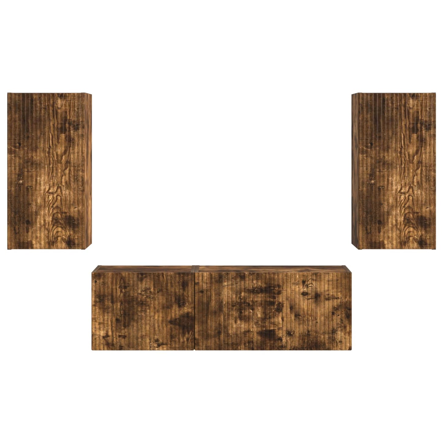 vidaXL TV Wall Cabinet Set 4 pcs Smoked Oak Engineered Wood