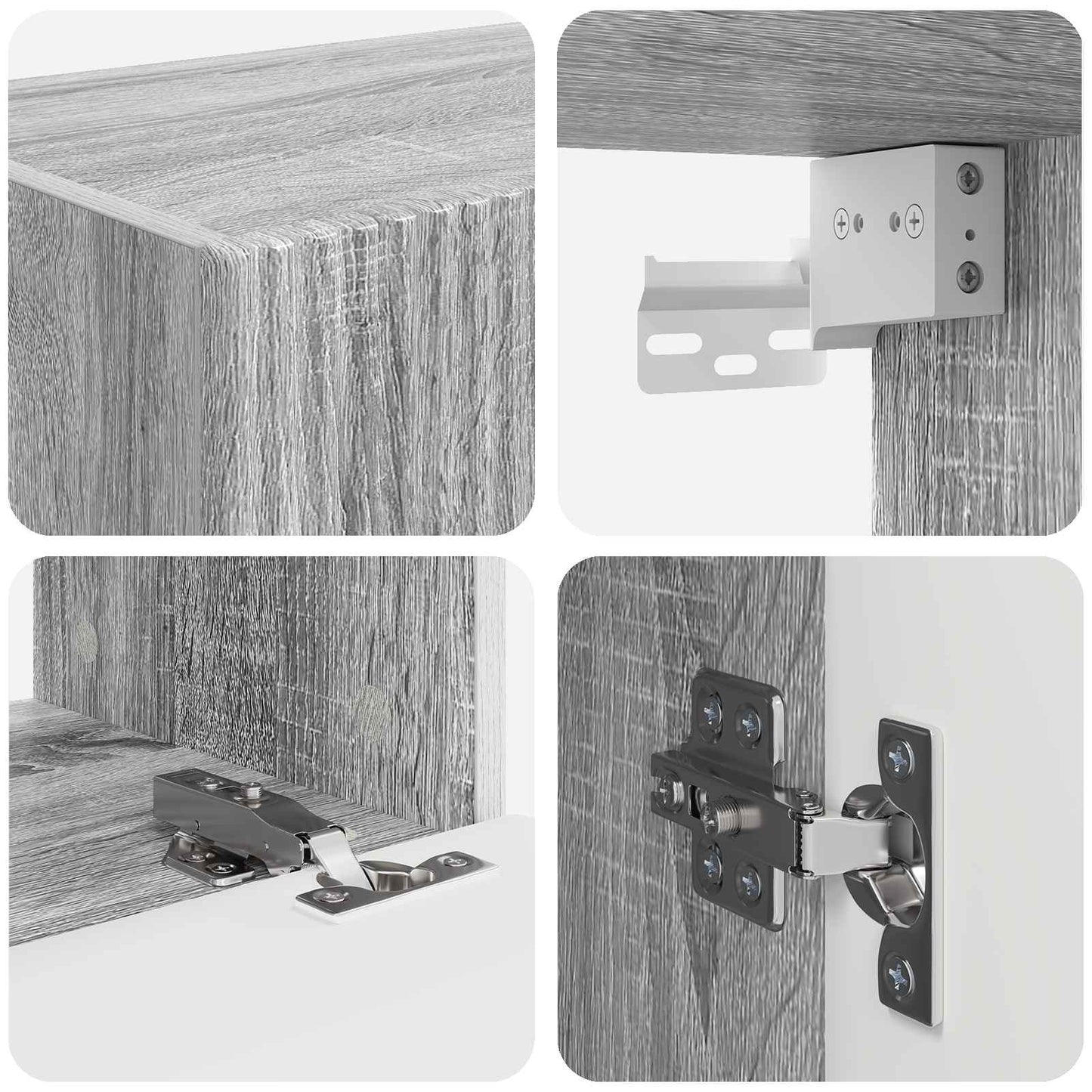 vidaXL TV Wall Cabinet Set 4 pcs Grey Sonoma Engineered Wood