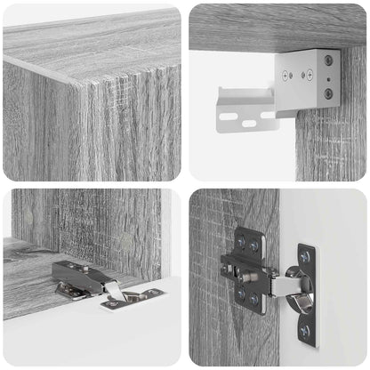 vidaXL TV Wall Cabinet Set 4 pcs Grey Sonoma Engineered Wood