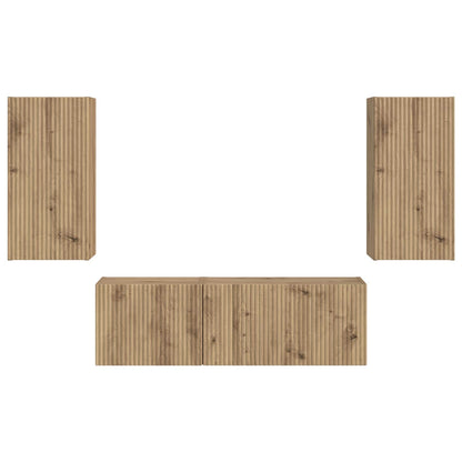 vidaXL TV Wall Cabinet Set 4 pcs Artisan Oak Engineered Wood