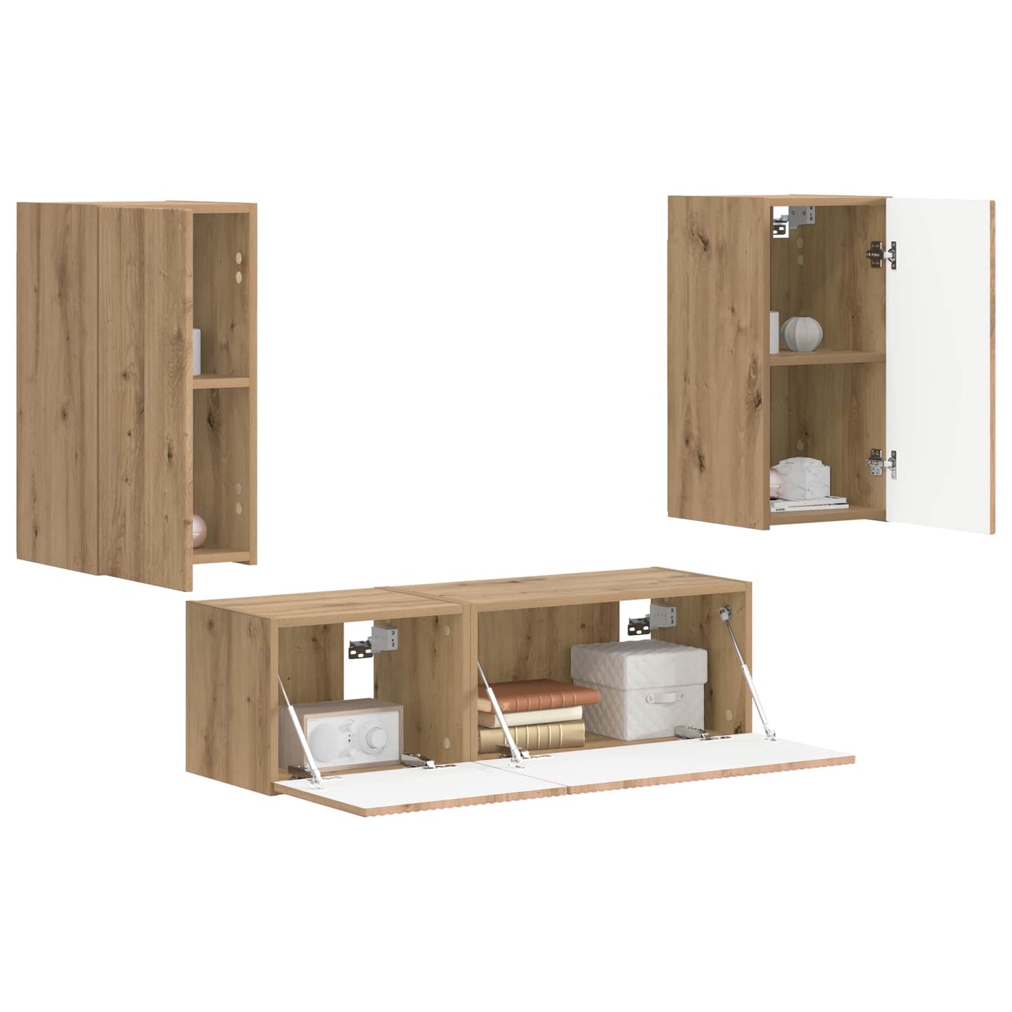 vidaXL TV Wall Cabinet Set 4 pcs Artisan Oak Engineered Wood