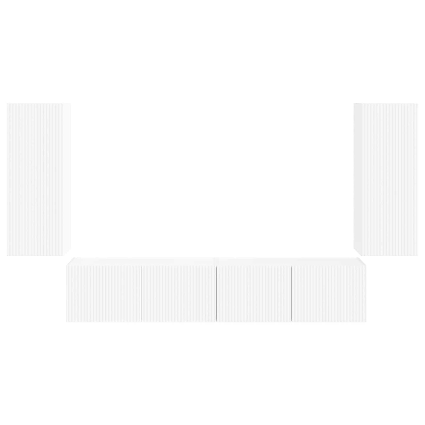 vidaXL TV Wall Cabinet Set Wall-mounted 4 pcs White Engineered Wood