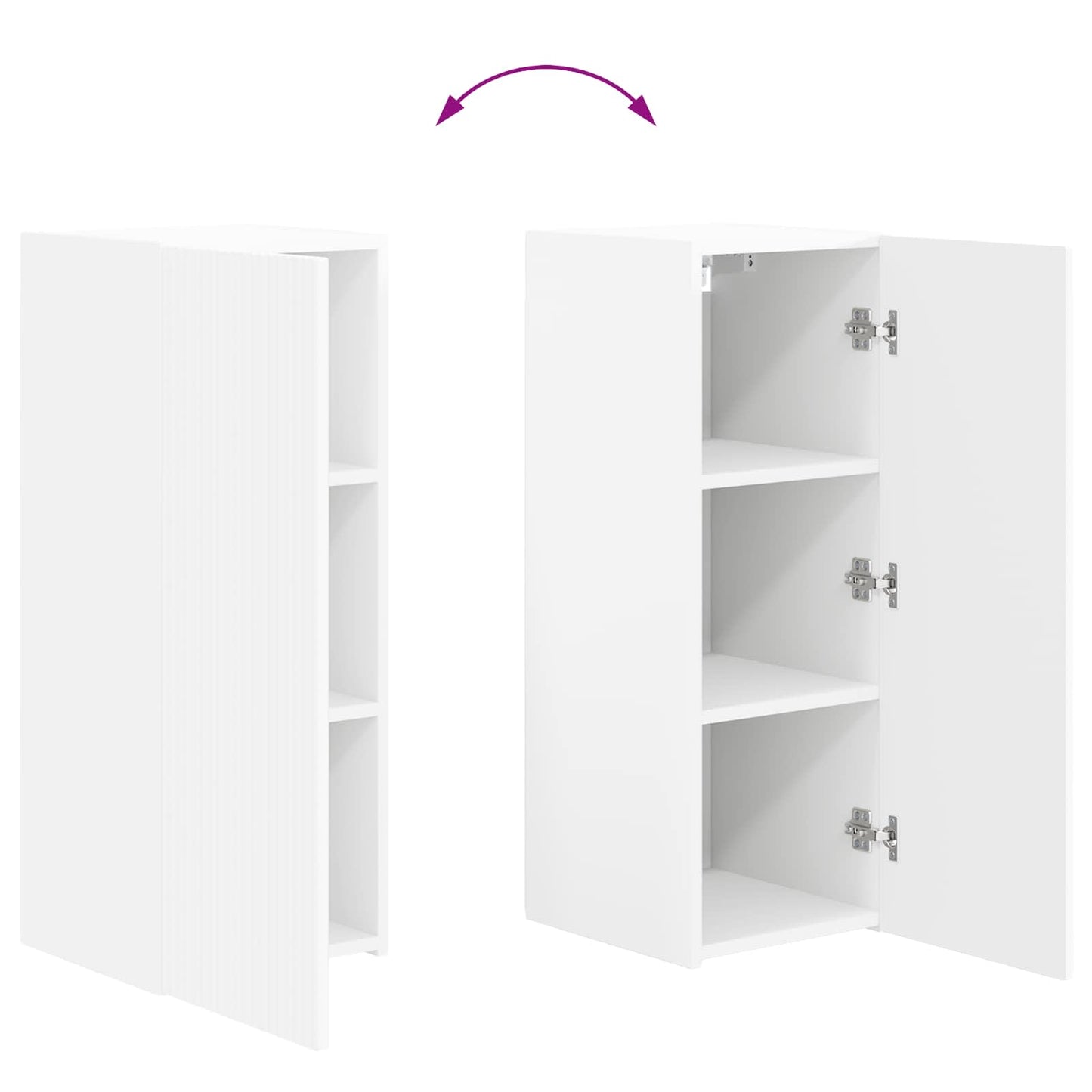 vidaXL TV Wall Cabinet Set Wall-mounted 4 pcs White Engineered Wood