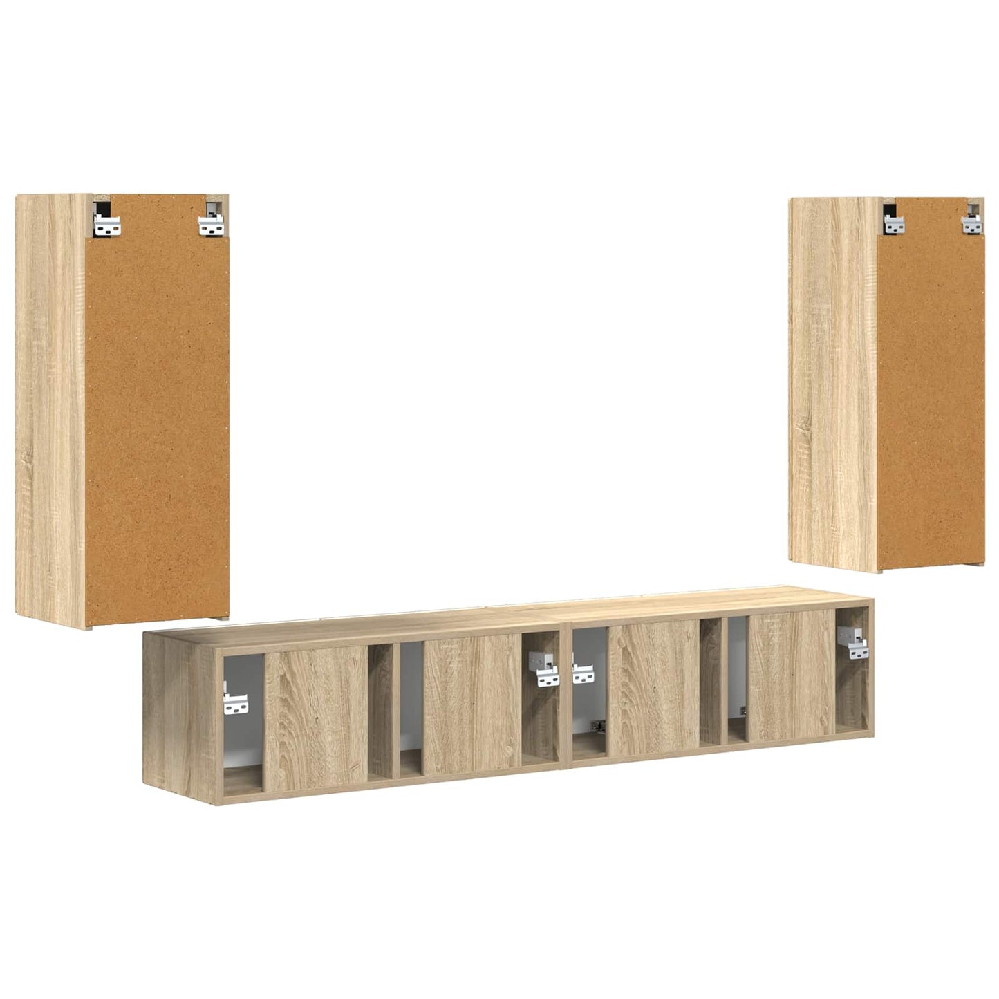 vidaXL TV Wall Cabinet Set 4 pcs Sonoma Oak Engineered Wood