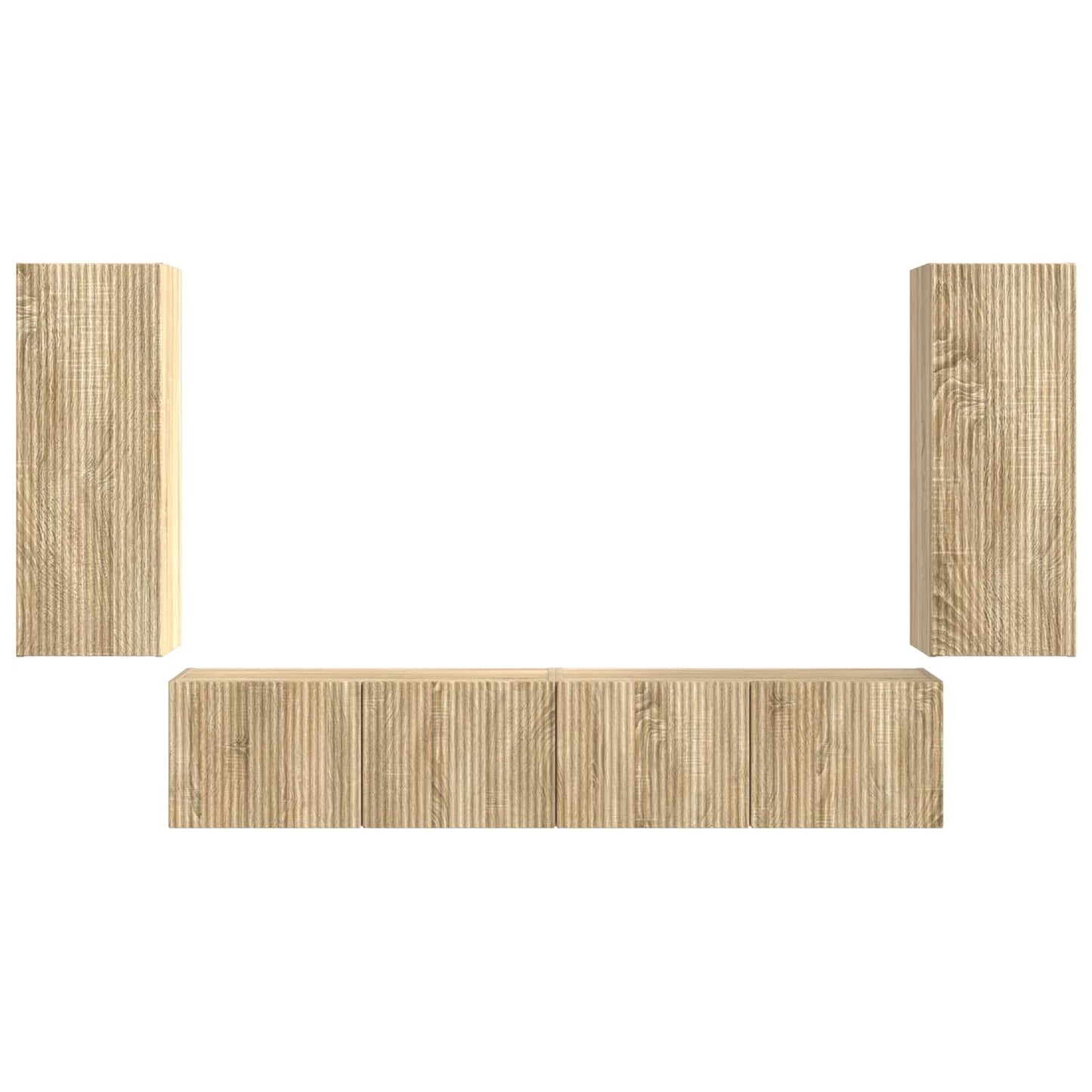 vidaXL TV Wall Cabinet Set 4 pcs Sonoma Oak Engineered Wood