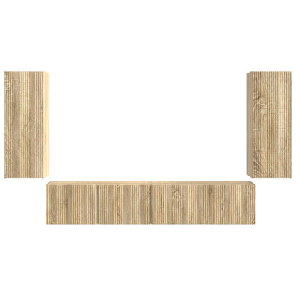 vidaXL TV Wall Cabinet Set 4 pcs Sonoma Oak Engineered Wood