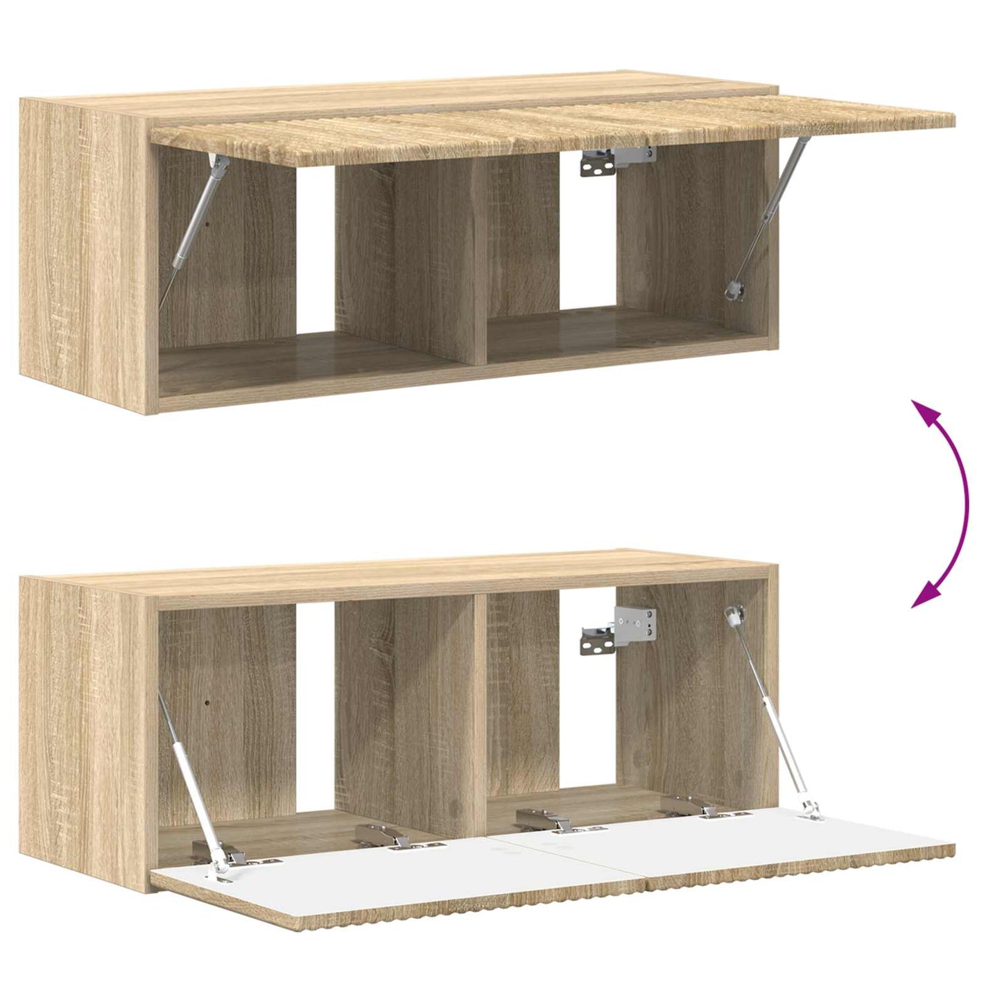 vidaXL TV Wall Cabinet Set 4 pcs Sonoma Oak Engineered Wood