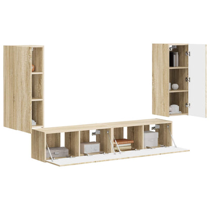 vidaXL TV Wall Cabinet Set 4 pcs Sonoma Oak Engineered Wood