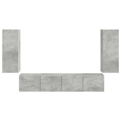 vidaXL TV Wall Cabinet Set 4 pcs Concrete Grey Engineered Wood