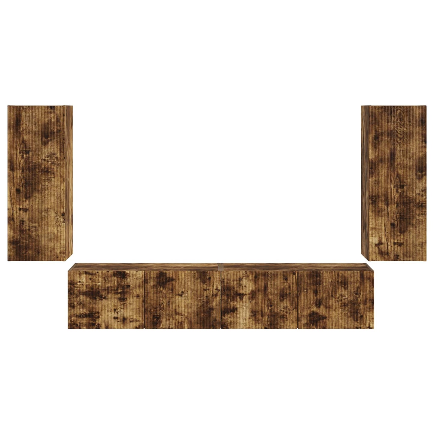 vidaXL TV Wall Cabinet Set 4 pcs Smoked Oak Engineered Wood