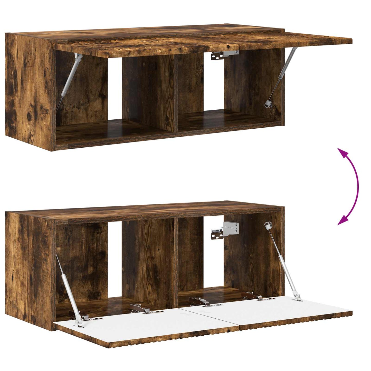 vidaXL TV Wall Cabinet Set 4 pcs Smoked Oak Engineered Wood