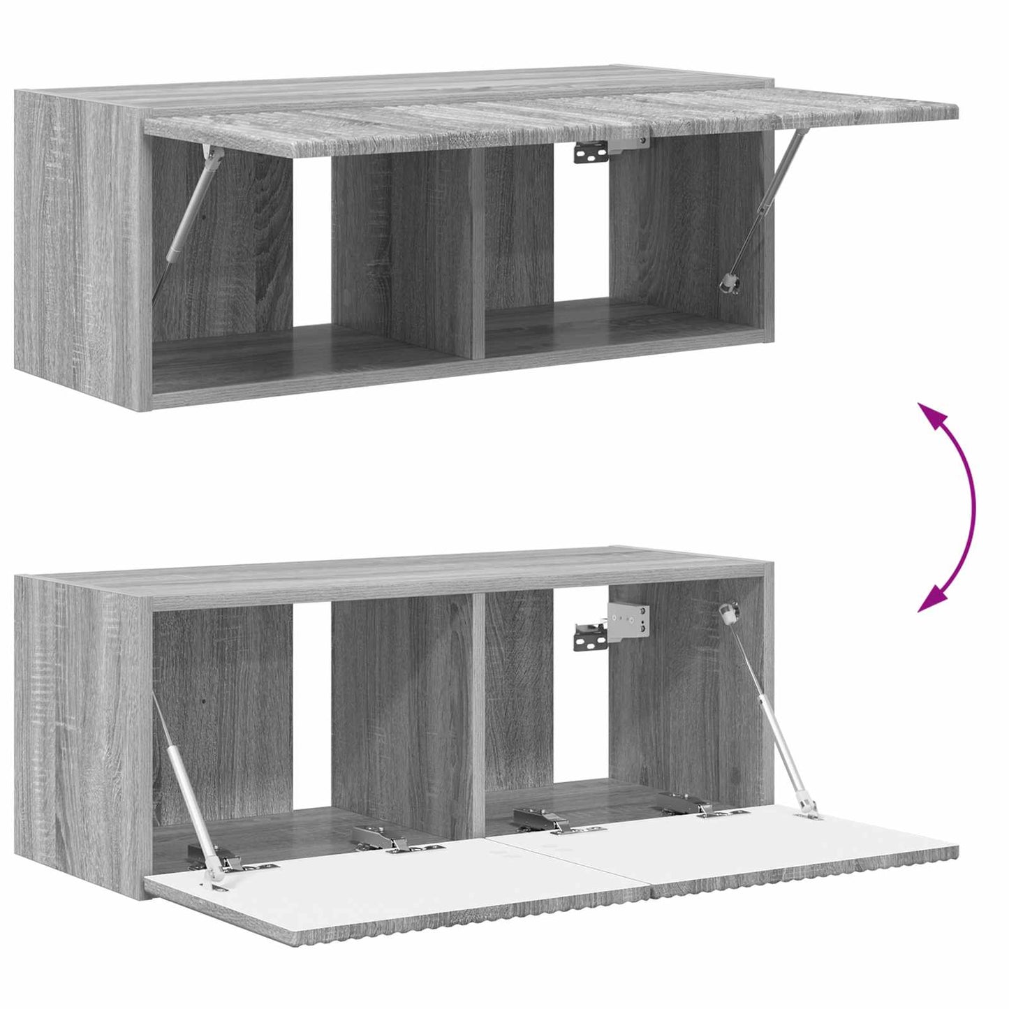 vidaXL TV Wall Cabinet Set 4 pcs Grey Sonoma Engineered Wood