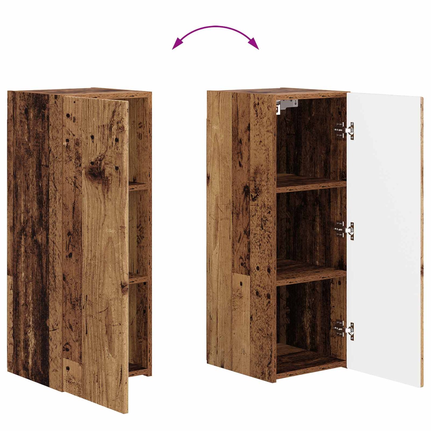 vidaXL TV Wall Cabinet Set Wall-mounted 4 pcs Old Wood Engineered Wood