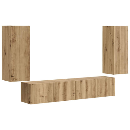 vidaXL TV Wall Cabinet Set 4 pcs Artisan Oak Engineered Wood