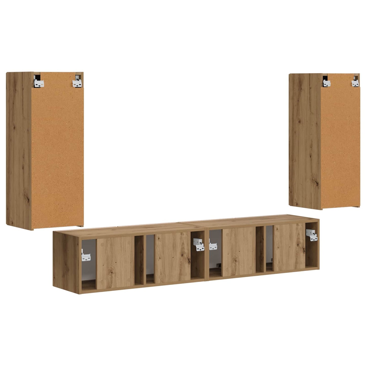 vidaXL TV Wall Cabinet Set 4 pcs Artisan Oak Engineered Wood