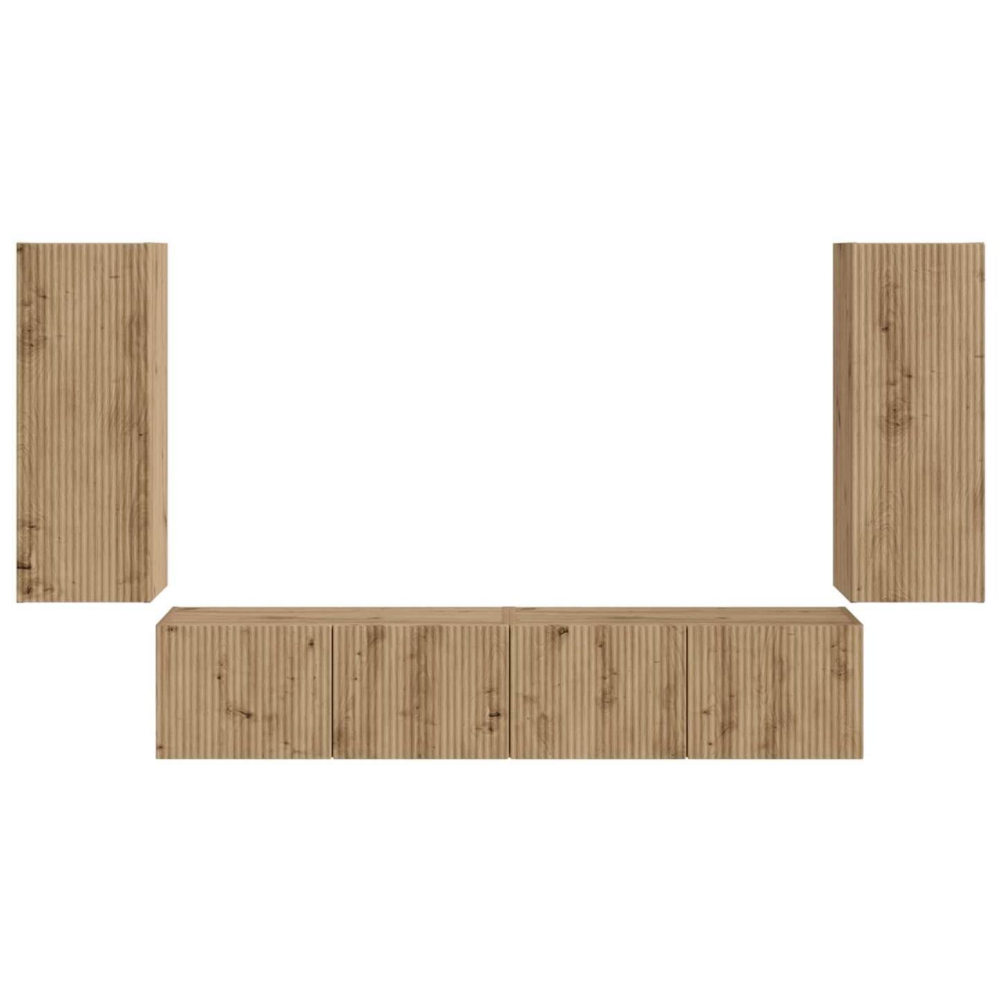 vidaXL TV Wall Cabinet Set 4 pcs Artisan Oak Engineered Wood