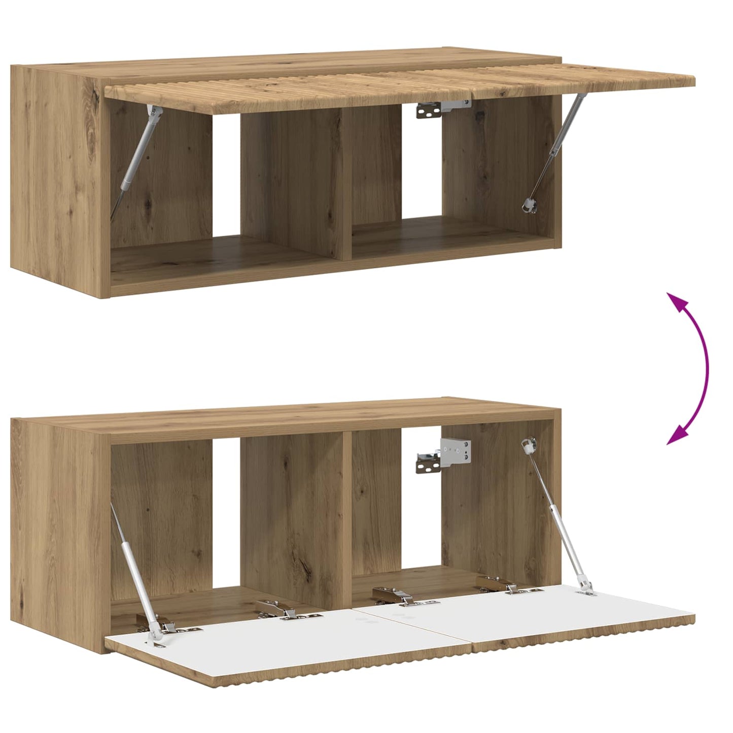 vidaXL TV Wall Cabinet Set 4 pcs Artisan Oak Engineered Wood