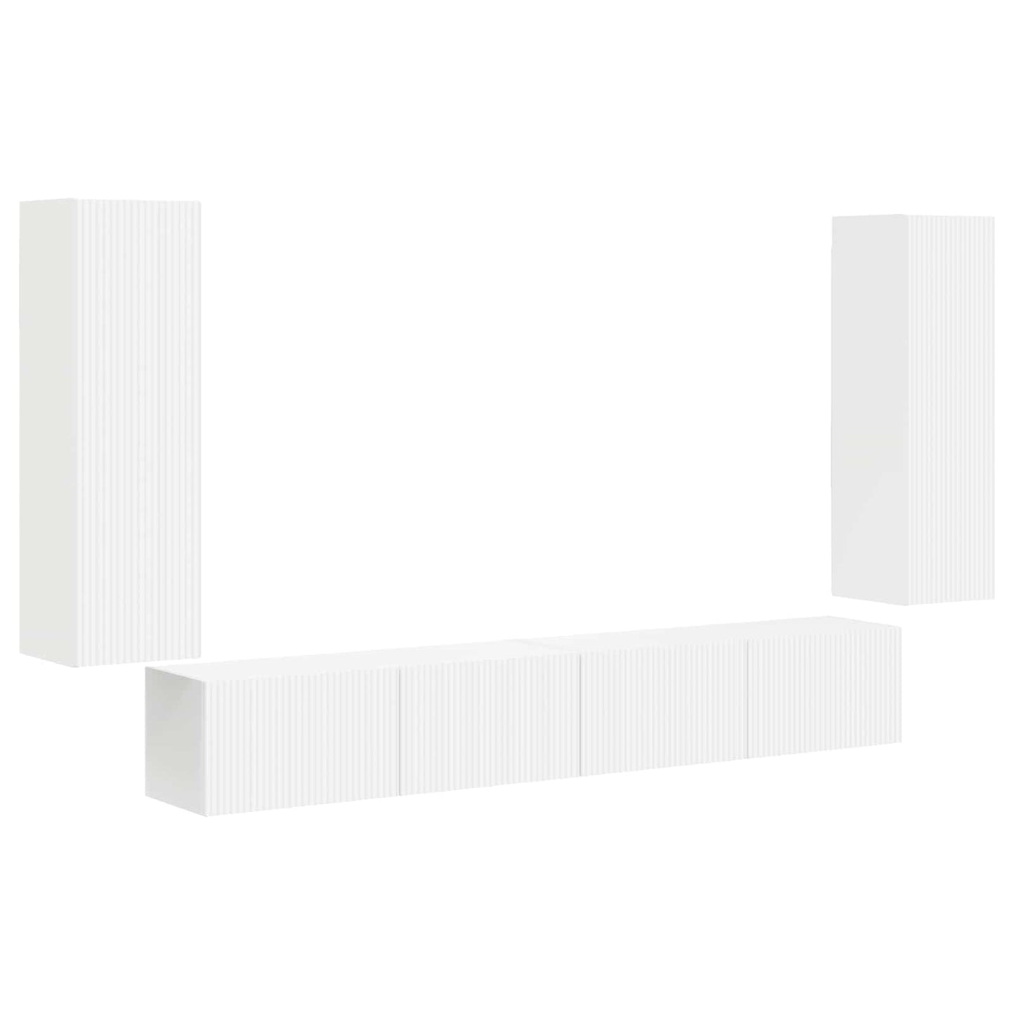 vidaXL TV Wall Cabinet Set 4 pcs White Engineered Wood