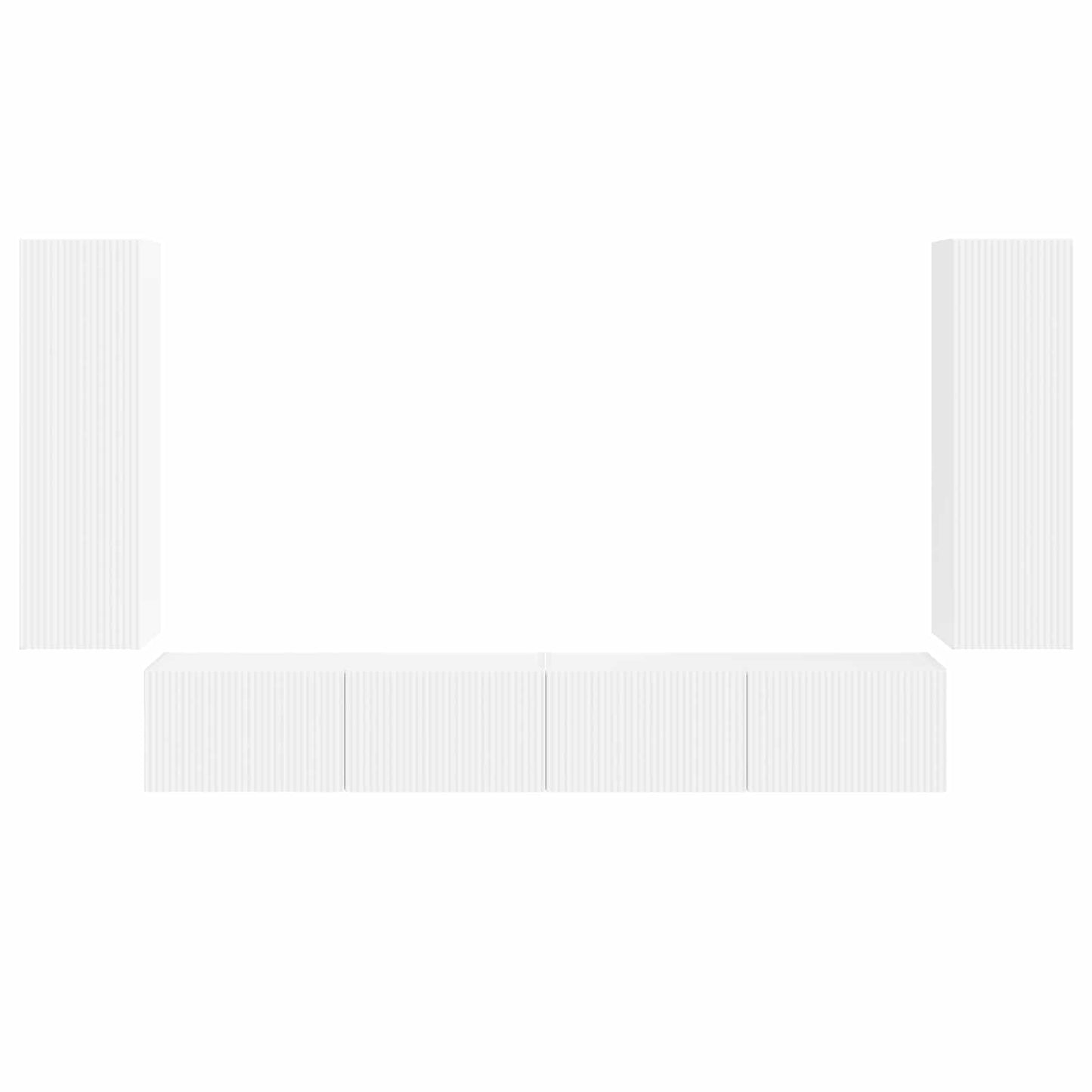 vidaXL TV Wall Cabinet Set 4 pcs White Engineered Wood