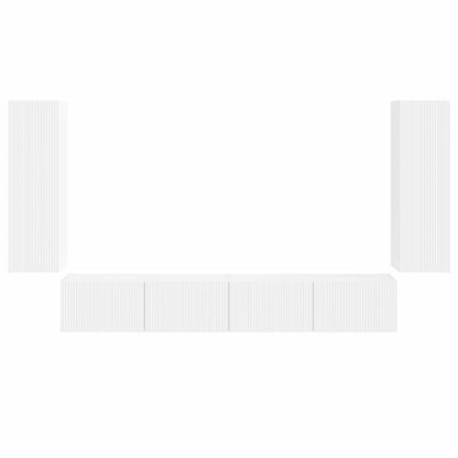 vidaXL TV Wall Cabinet Set 4 pcs White Engineered Wood