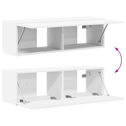 vidaXL TV Wall Cabinet Set 4 pcs White Engineered Wood