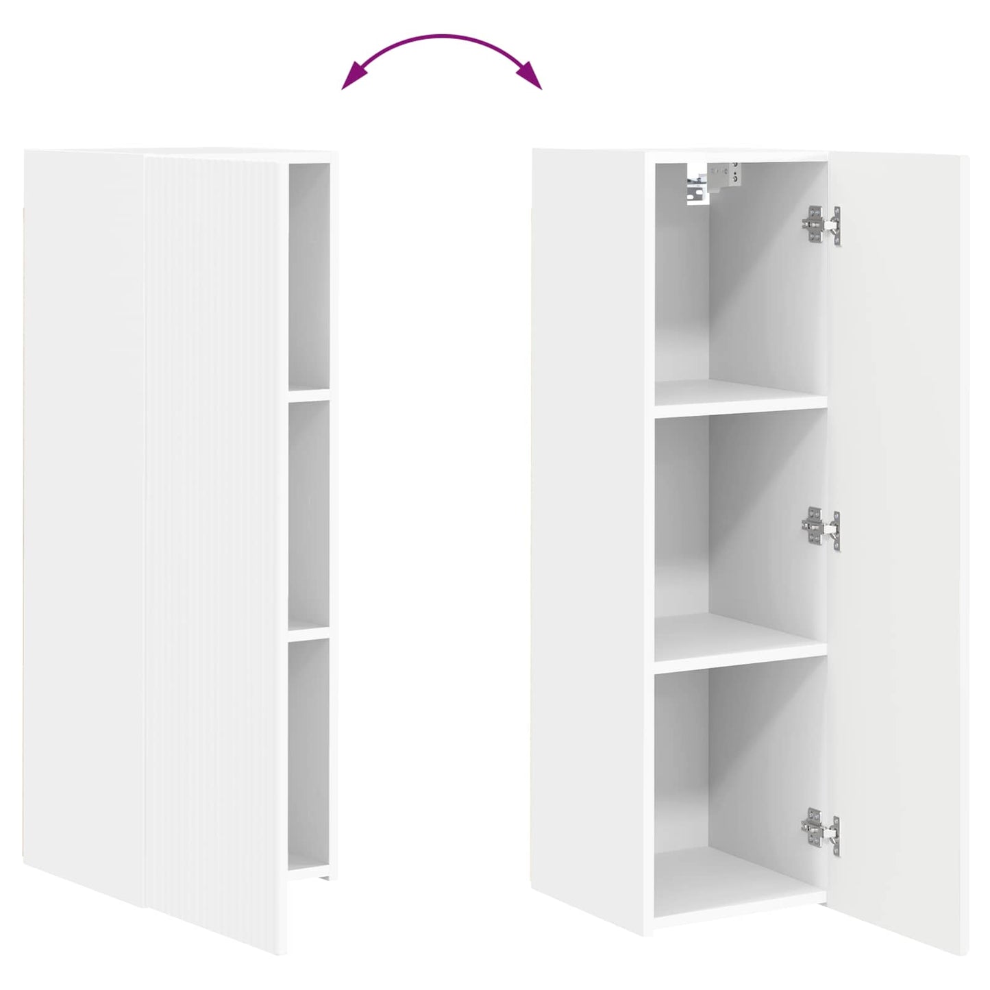 vidaXL TV Wall Cabinet Set 4 pcs White Engineered Wood