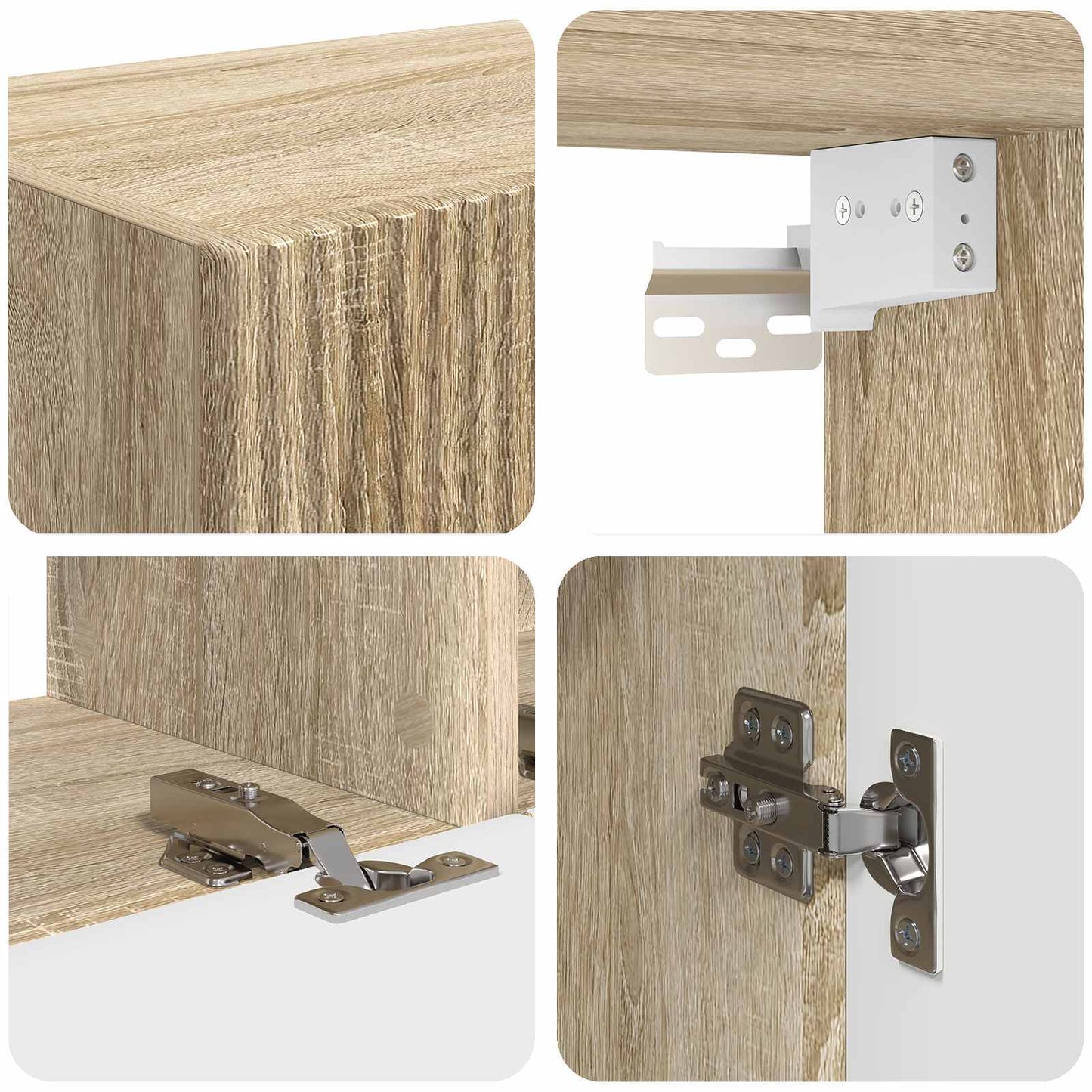 vidaXL TV Wall Cabinet Set 4 pcs Sonoma Oak Engineered Wood