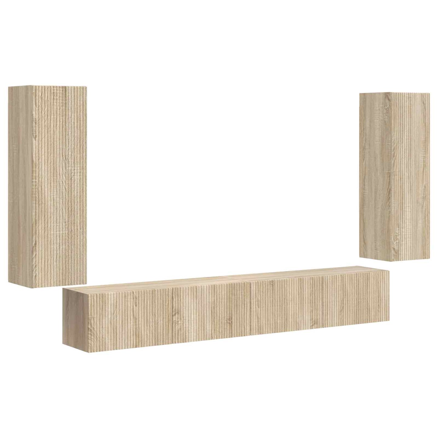 vidaXL TV Wall Cabinet Set 4 pcs Sonoma Oak Engineered Wood