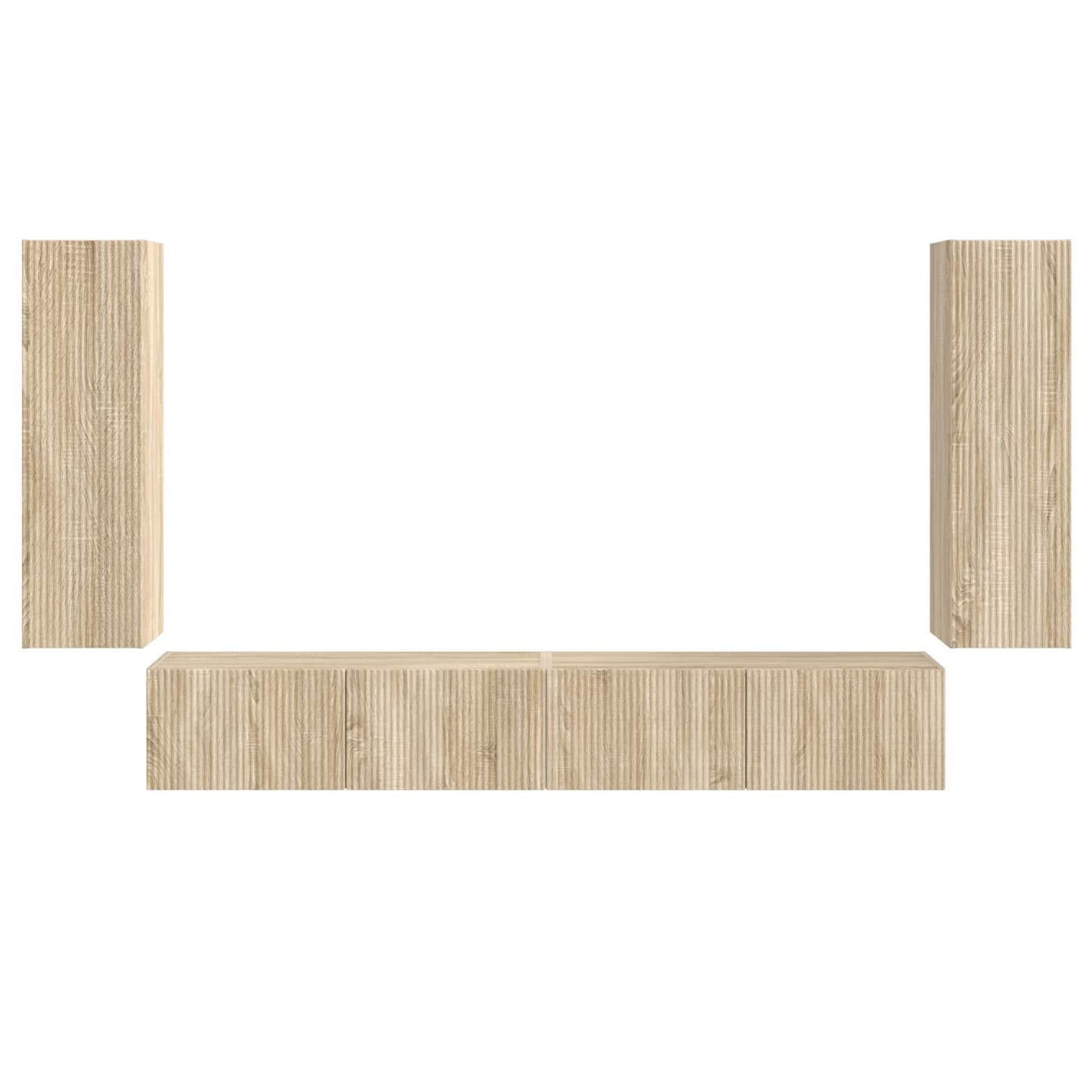 vidaXL TV Wall Cabinet Set 4 pcs Sonoma Oak Engineered Wood
