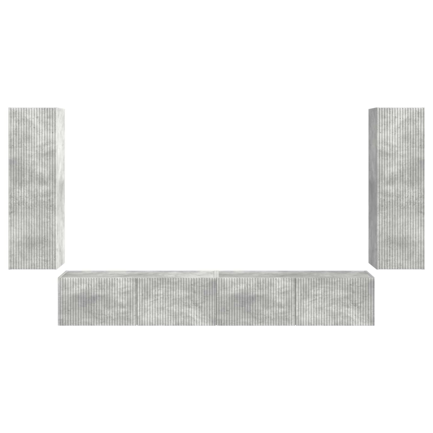 vidaXL TV Wall Cabinet Set 4 pcs Concrete Grey Engineered Wood