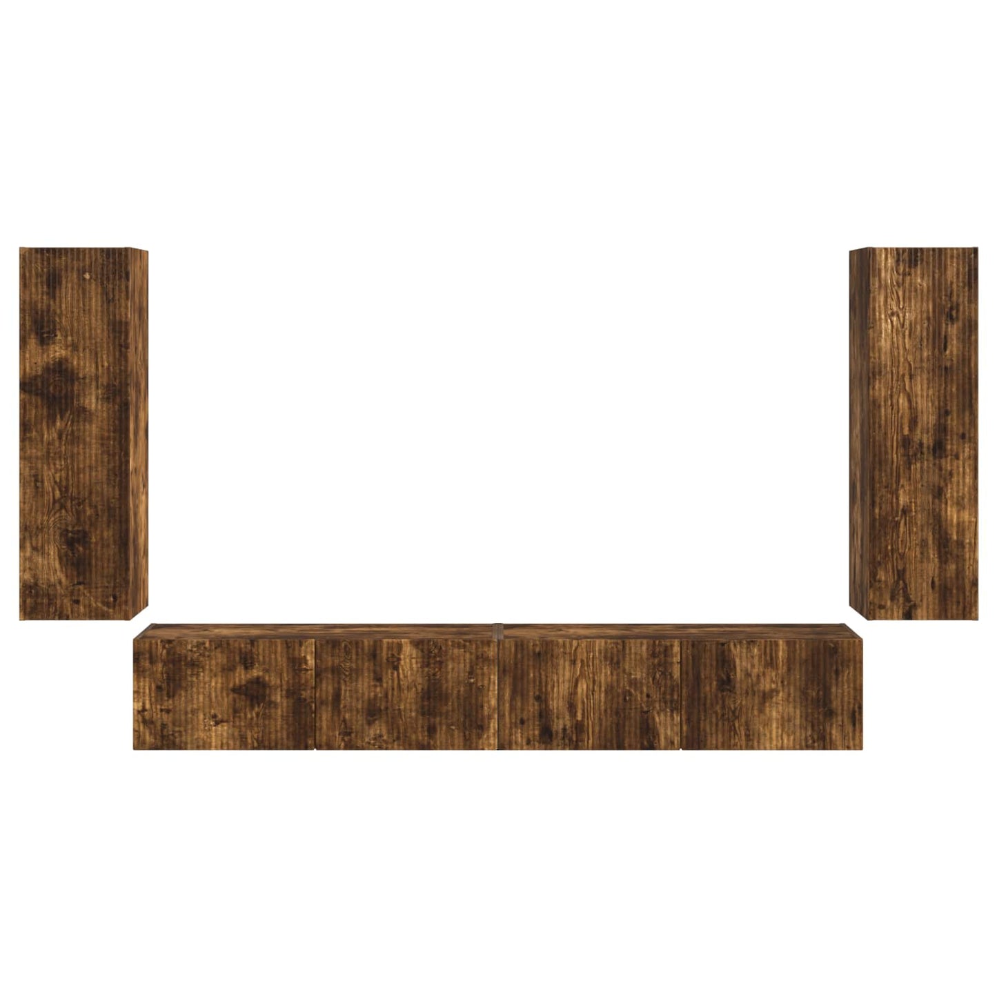 vidaXL TV Wall Cabinet Set 4 pcs Smoked Oak Engineered Wood