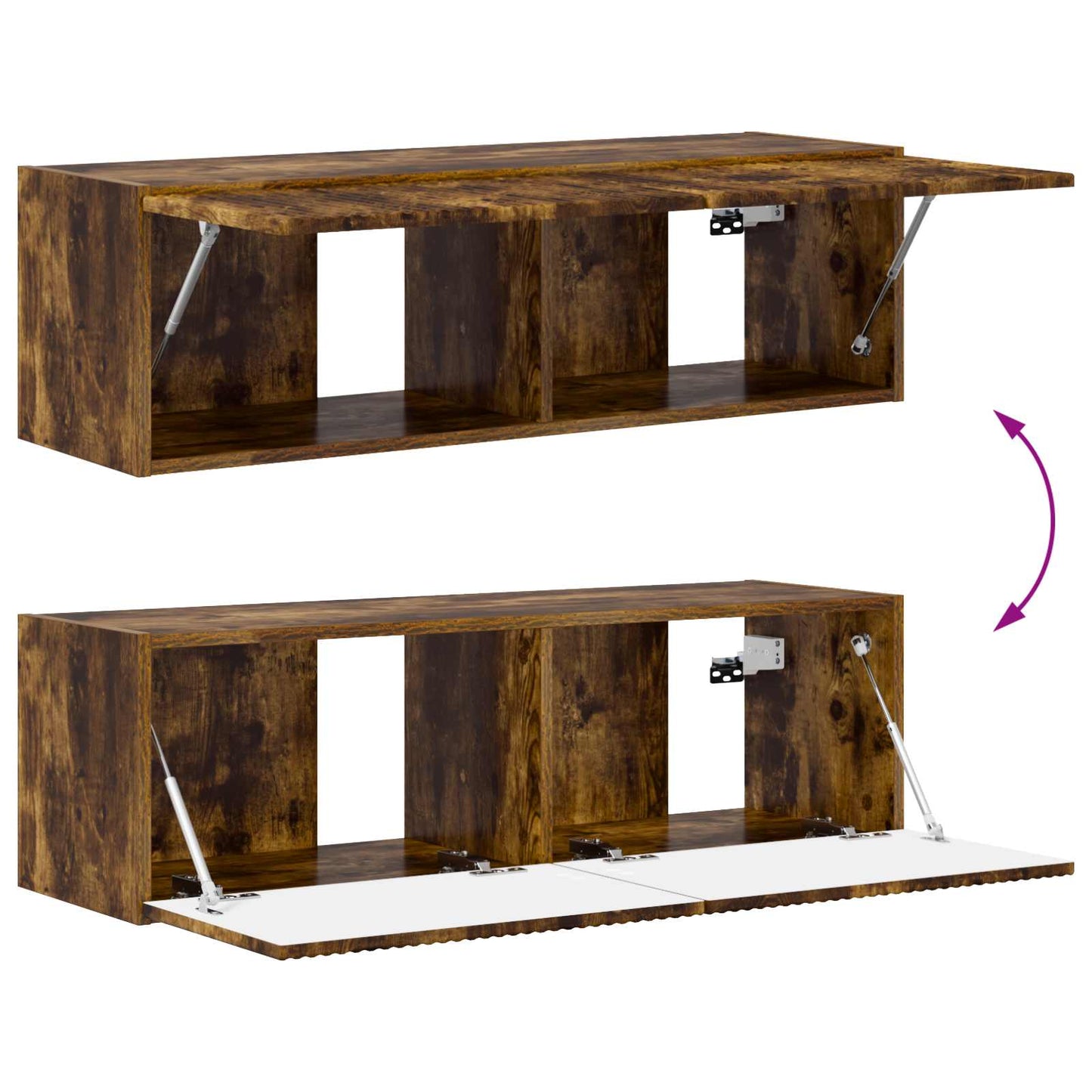 vidaXL TV Wall Cabinet Set 4 pcs Smoked Oak Engineered Wood