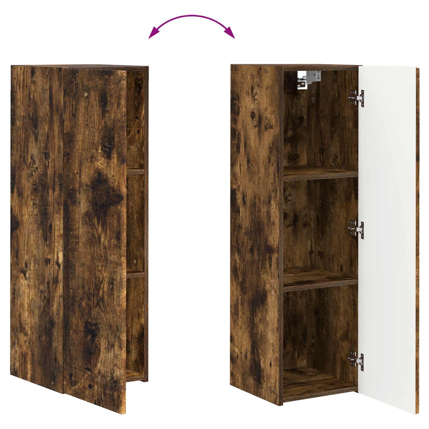 vidaXL TV Wall Cabinet Set 4 pcs Smoked Oak Engineered Wood