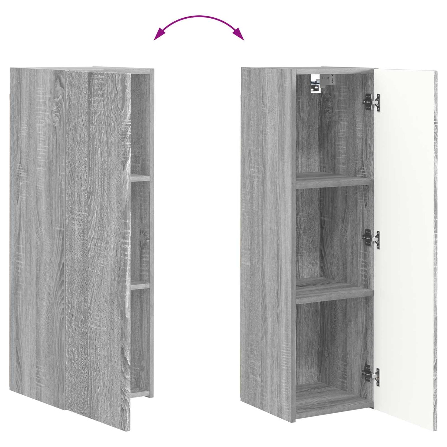 vidaXL TV Wall Cabinet Set 4 pcs Grey Sonoma Engineered Wood