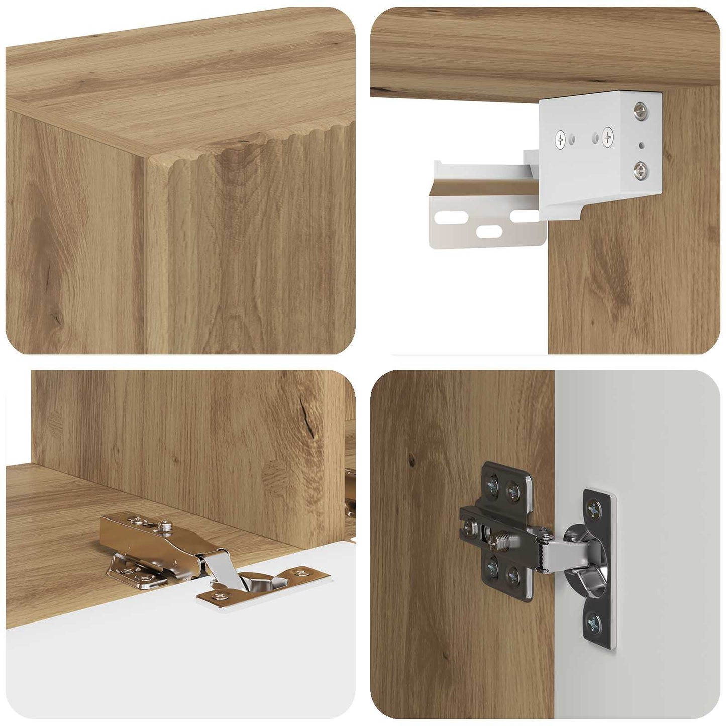 vidaXL TV Wall Cabinet Set 4 pcs Artisan Oak Engineered Wood