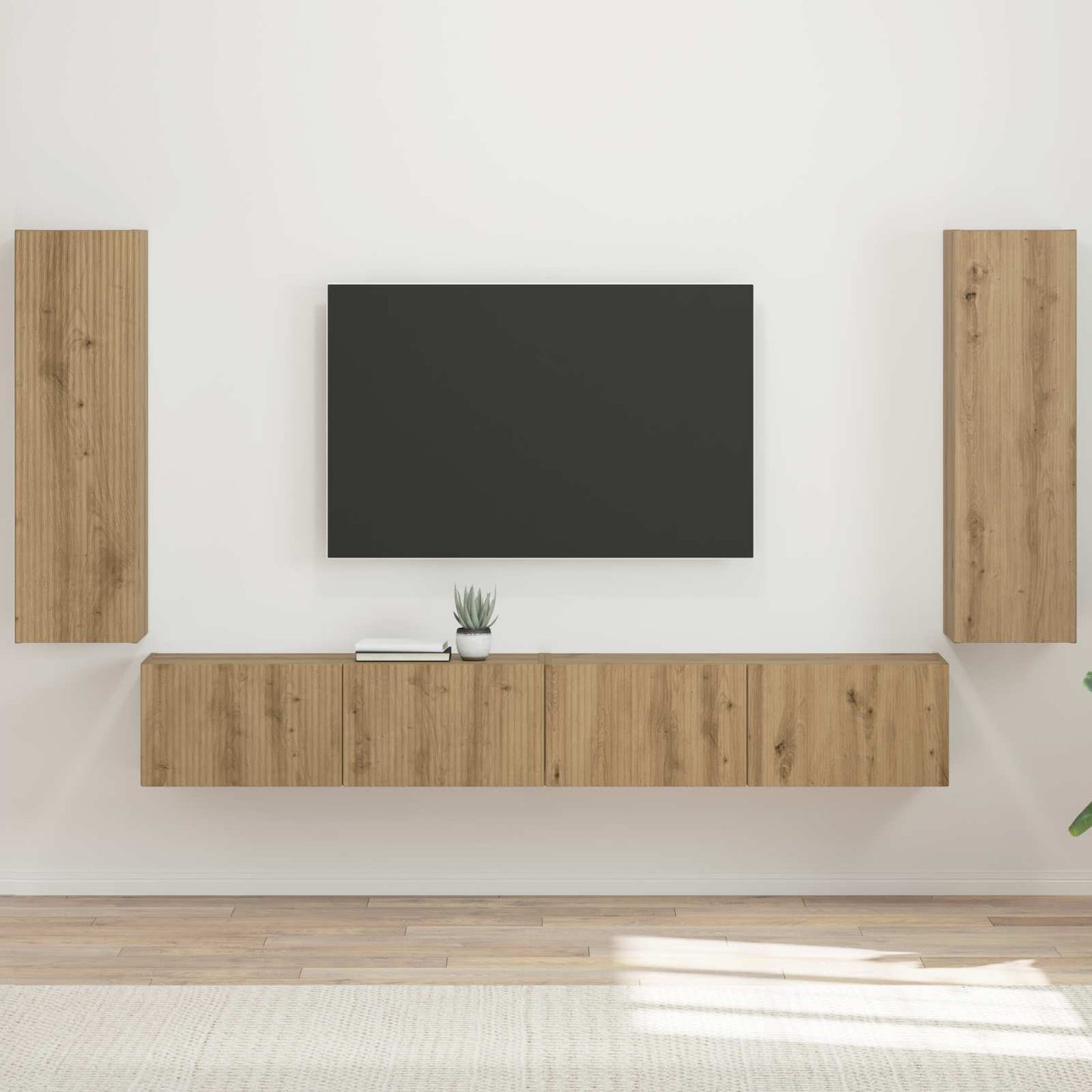 vidaXL TV Wall Cabinet Set 4 pcs Artisan Oak Engineered Wood