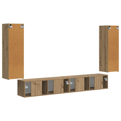 vidaXL TV Wall Cabinet Set 4 pcs Artisan Oak Engineered Wood