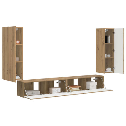 vidaXL TV Wall Cabinet Set 4 pcs Artisan Oak Engineered Wood