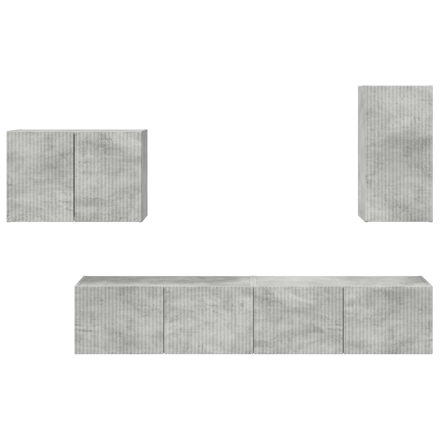 vidaXL TV Wall Cabinet Set 4 pcs Concrete Grey Engineered Wood