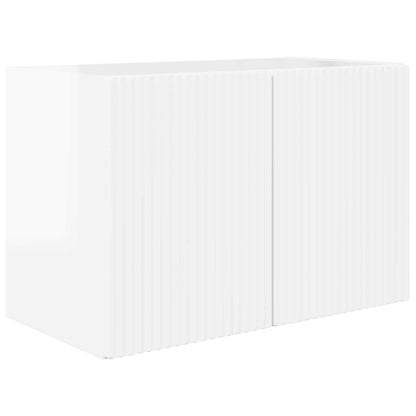 vidaXL TV Wall Cabinet Set 4 pcs High Gloss White Engineered Wood