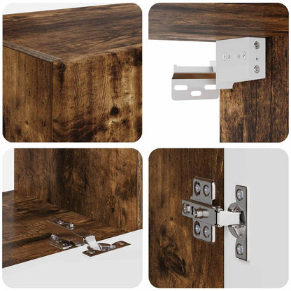 vidaXL TV Wall Cabinet Set 4 pcs Smoked Oak Engineered Wood
