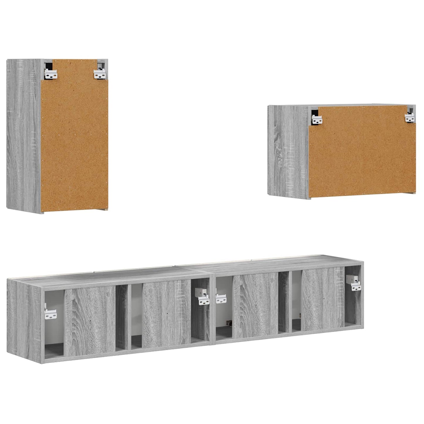 vidaXL TV Wall Cabinet Set 4 pcs Grey Sonoma Engineered Wood