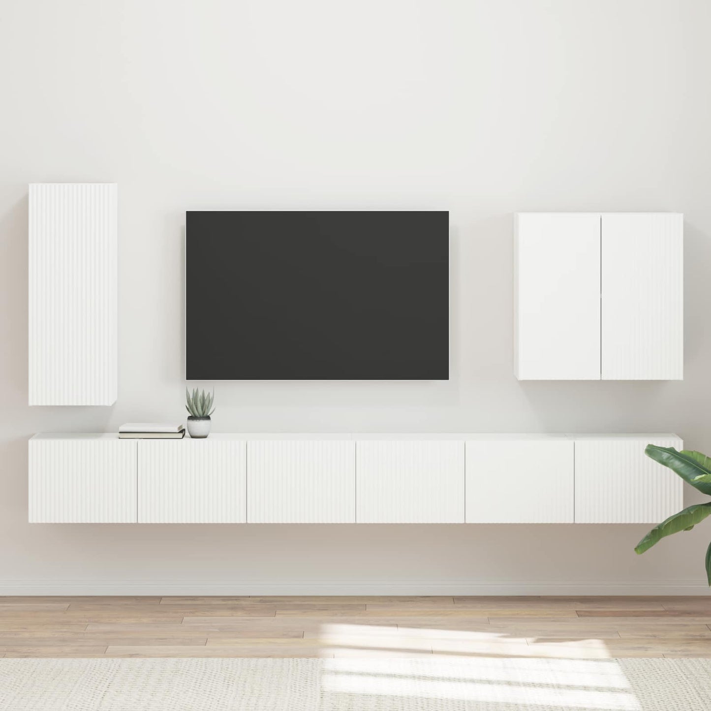 vidaXL TV Wall Cabinet Set Wall-mounted 6 pcs White