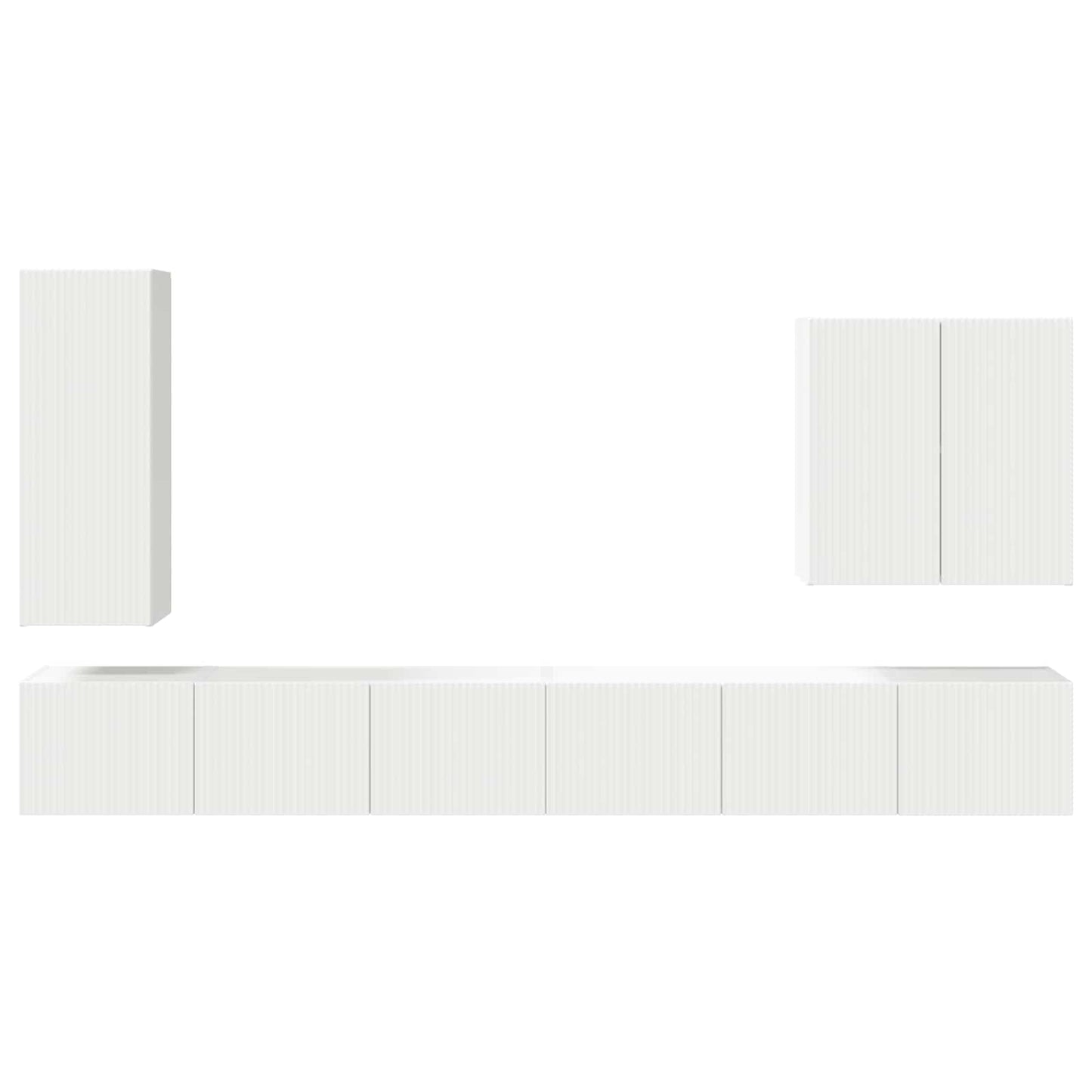 vidaXL TV Wall Cabinet Set Wall-mounted 6 pcs White