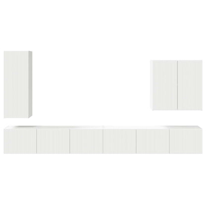 vidaXL TV Wall Cabinet Set Wall-mounted 6 pcs White