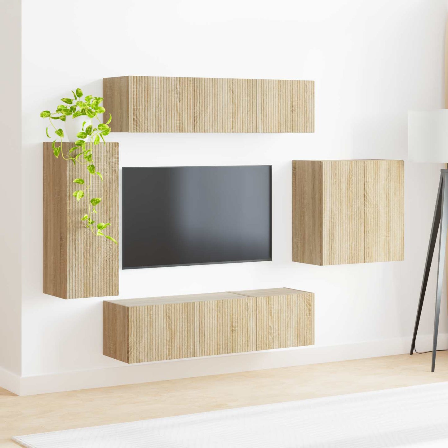 vidaXL TV Wall Cabinet Set Wall-mounted 6 pcs Sonoma Oak